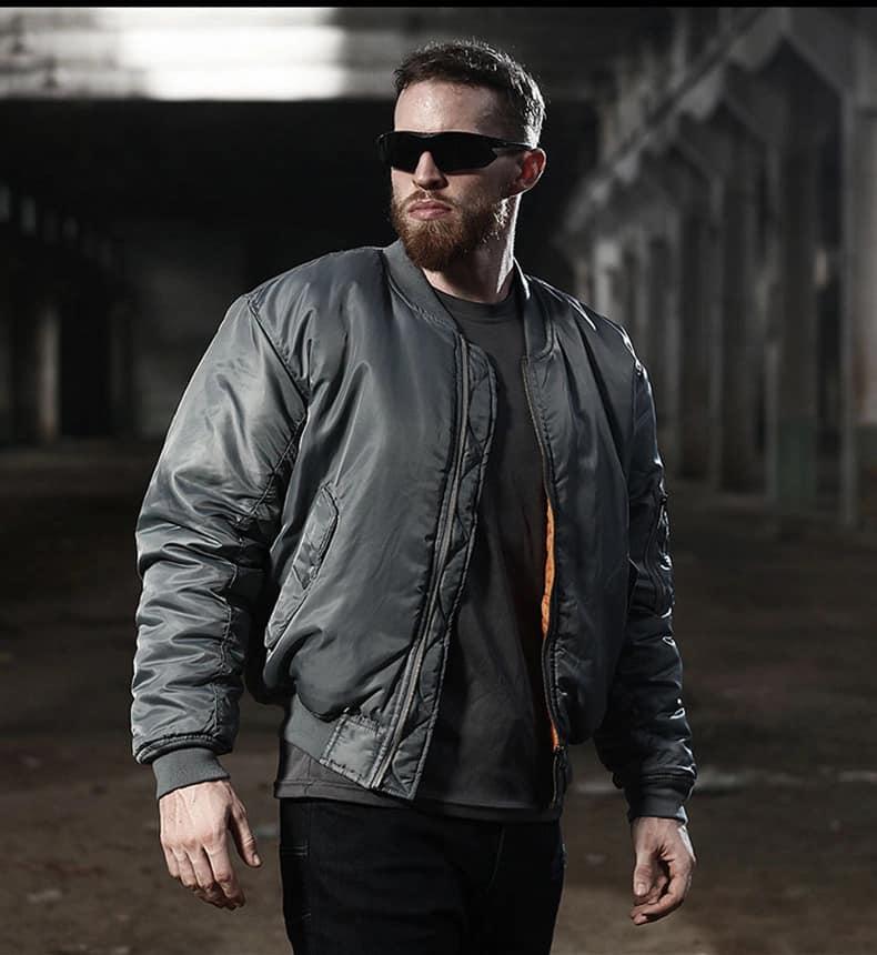 Куртка льотна бомбер репліка ESDY MA-1 Flight Jacket сіра демісезонна