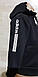 Спортивна чорна кофта на блискавці та з капюшоном Вовк adidas 122 зріст для хлопчика, фото 4