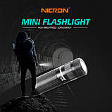 Кишеньковий ліхтар Nicron B10+Aкумулятор 16340 (200LM, Cree XP-E2 R3, USB) мініліхтарик із роторним керуванням, фото 5