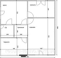 Будинок 8 м х 8 м із терасою