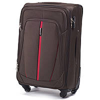 Чемодан малый на 4 колесах коричневый Wings дорожный текстильный чемодан ручная кладь чемодан на 4 колесах