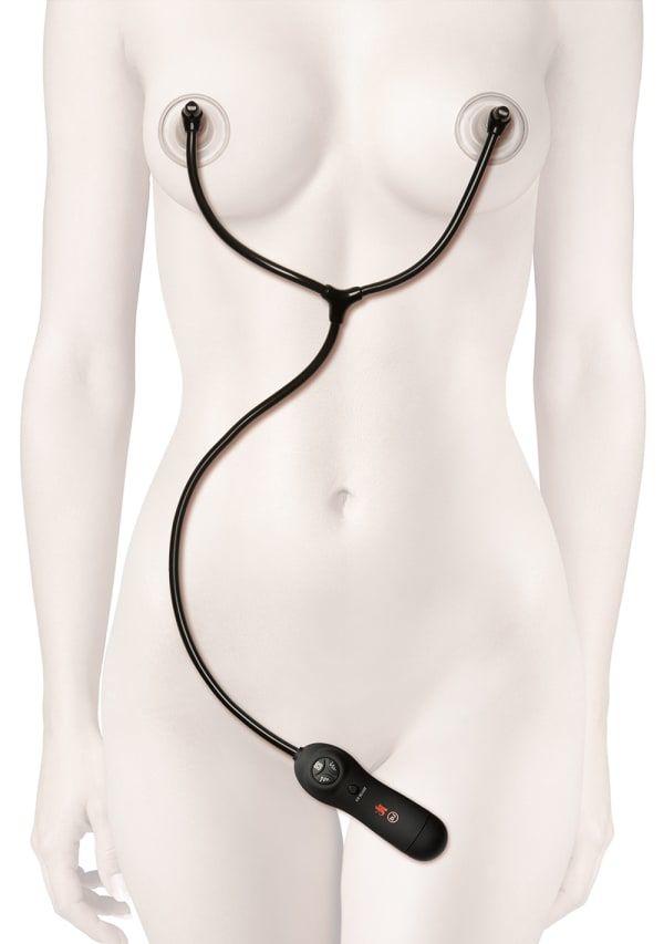 Вакуумна помпа для жінок з вібрацією Kink-Swell-Auto Nipple Sucker Cups Doc Johnson, фото 1