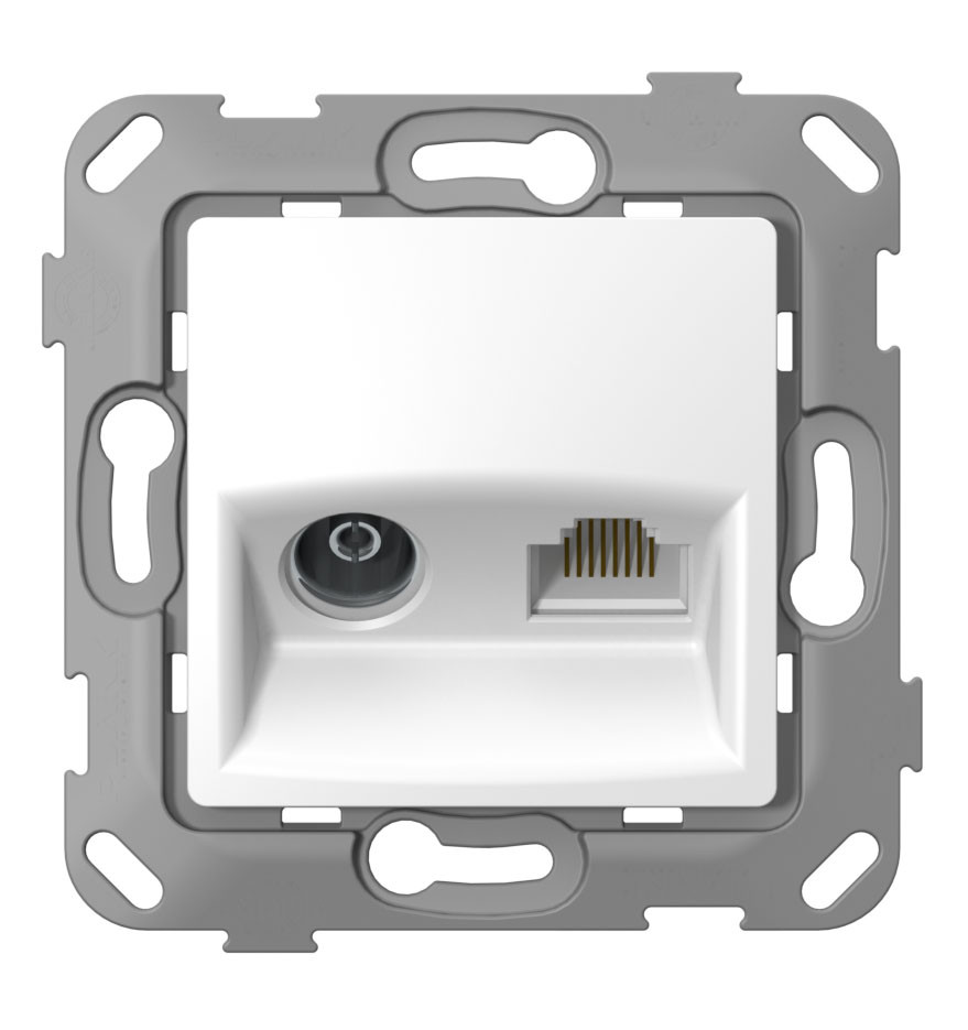 PLK0911031 Механізм розетки TV 1db+RG45 PLANK Elec тв+інтернет, фото 1