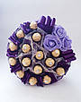Букет з цукерок Ferrero Rocher Ніжність фіолетовий, фото 3