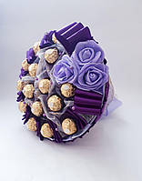 Букет из конфет Ferrero Rocher Нежность фиолетовый