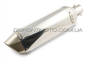 Глушник (тюнінг) 460*130 mm (неіржавка сталь, овал, срібло, прямоток, mod:4) 118