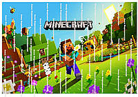 Цукрова картинка №11 майнкрафт прямокутна на торт для торта харчовий друк їстівний папір