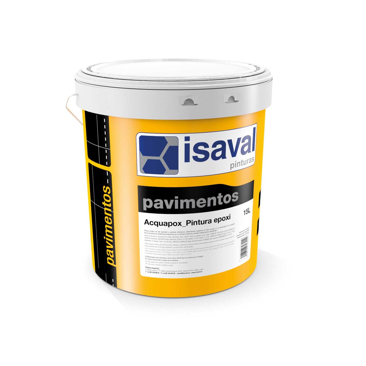 Епоксидна фарба для підлоги на водній основі 2-компонентна Аквапокс ISAVAL, прозора база 4л≈32м2/шар