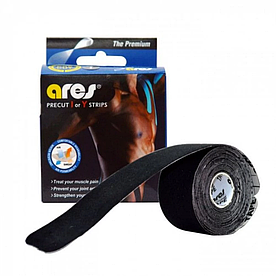 Кінезіо тейпи нарізані ARES PRECUT 25см х 20шт (Чорний)