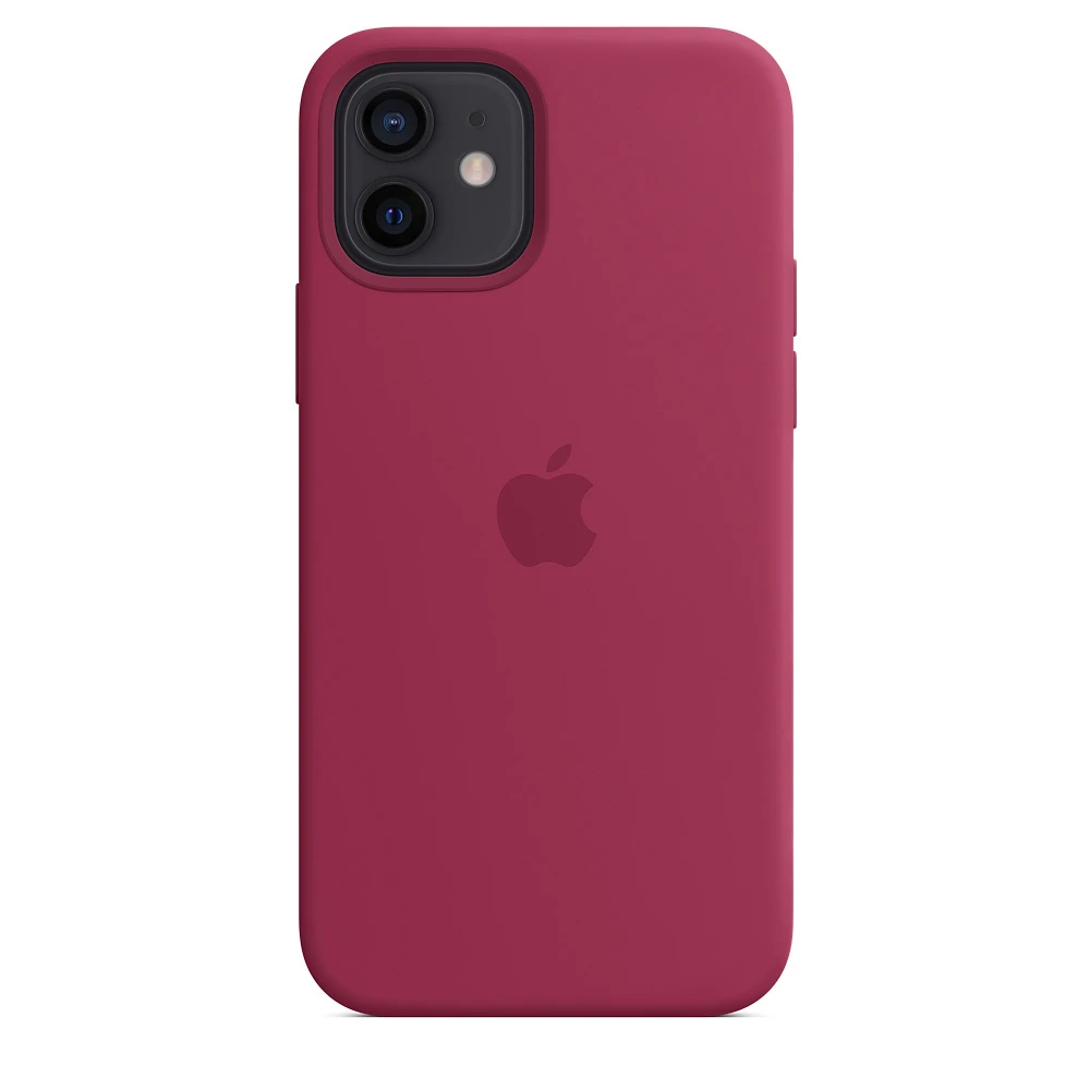 Чохол Silicone case для IPhone 12 Rose red бордовий