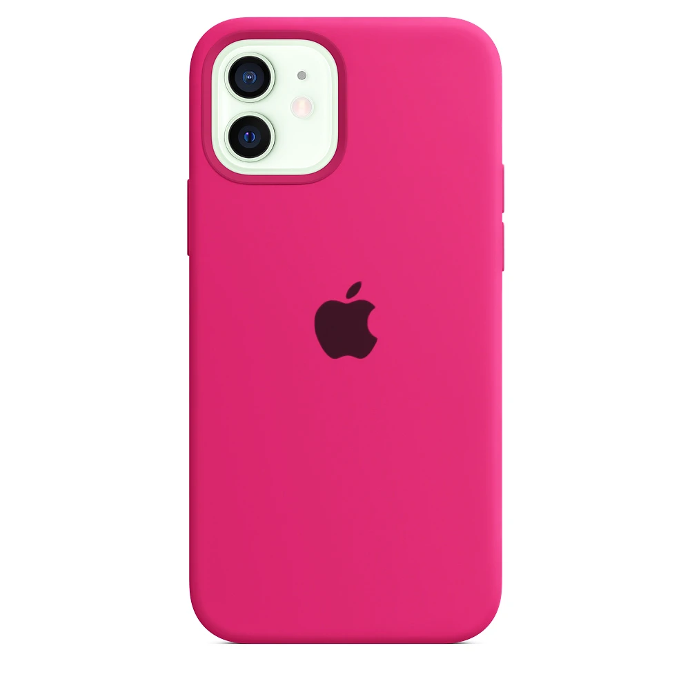 Чохол Silicone case для IPhone 12 Mini Shiny pink яскраво рожевий