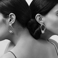 Сережки жіночі малинові - розмір сережок 8,5*8см