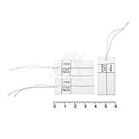 Цінник-бирка з рядками картонний білий на гумці 3,9 см * 1,8 см, 1000 шт