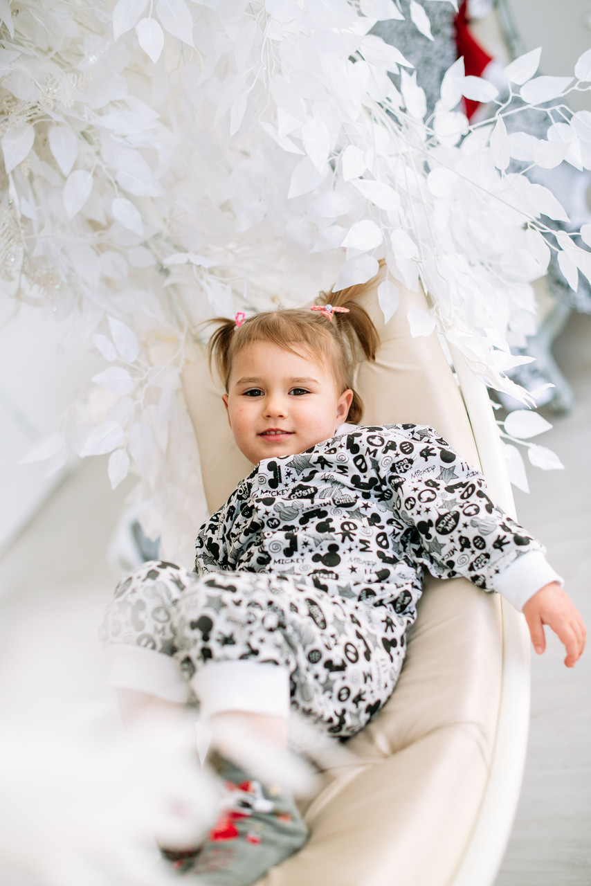 Піжама дитяча з вирізом на попі SweetJama Kids Міккі Маус сірий