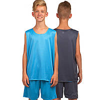 Детская форма баскетбольная двусторонняя Lingo Stalker LD-8300T серый-голубой L (рост 140-145 см)