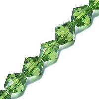 Бусини Гранні Біконус, Зелений, 6 мм/54шт УТ0029268