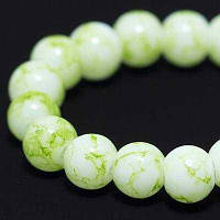 Бусини Офарбований мармур, Зелений, 4 мм/200шт УТ0005791