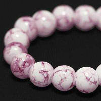 Бусини Офарбований мармур, Рожевий, 4 мм/200шт УТ0005792