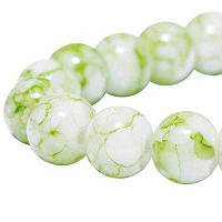 Бусини Офарбований мармур, Зелений, 6 мм/150 шт. УТ0005779