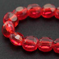 Бусини круглі плоскі, Червоний, 6х4мм, 72 шт. УТ000007009