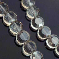 Бусини круглі плоскі, Сірий, 6х4мм, 72 шт./нитка УТ000007008