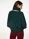 Жіночий джемпер з шапкою і мітенками смарагд Modna KAZKA MKSH2387-4, фото 3