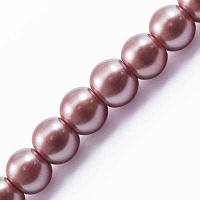 Бусини скло (перли), глянсові, круглі, 8 мм, індійський червоний (110 шт) УТ000006821