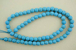 Бусини бірюза 6 мм 60 шт 38 см кулька з огранкою