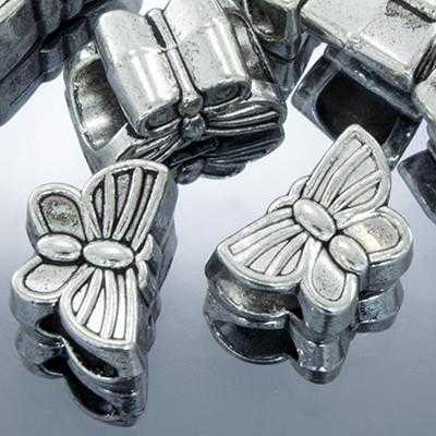 Бусини метал, метелик, ант. срібло, 5 шт УТ0002047