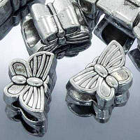 Бусини метал, метелик, ант. срібло, 5 шт УТ0002047