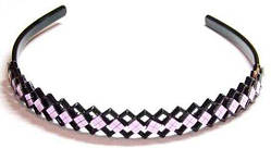 Обруч для волосся 6 шт чорний пластик кольорові стрази 15 мм