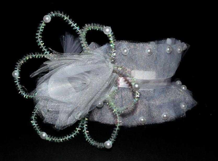 Обруч для волосся фатин квітка намистини під перли, фото 1