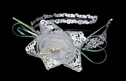 Обруч для волосся біле мереживо троянда