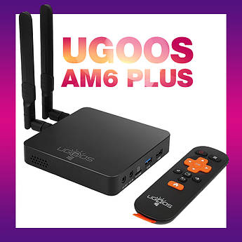 Ugos AM6 Plus 4/32 Гб, Android 9.0, Amlogic S922X-J, 6 ядер, HDMI 2.1, 4K UltraHD, Смарт-ТБ приставка Ugoos