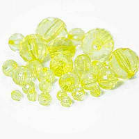 Бусини акрил прозорі, жовтий, мікс (52~208шт) УТ0032612
