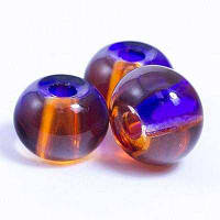 Бусини Лак, Рондель, Індиго, 12~13х9мм, 5 шт., УТ0028951