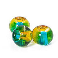 Бусини Лак, Рондель, Жовтогарячий, 12~13х9мм, 5 шт., УТ0030441