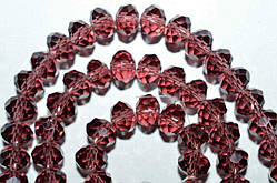 Бусини кришталь, рондель, розмір 4х3 мм, колір гранатовий, прозорий (150 шт.)