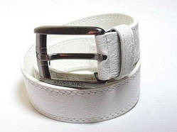 Пояс білий шкірозамінник ширина 35 мм