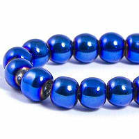 Бусини Гальваніка, Синій, 6 мм, 55 шт./нитка, УТ0031337