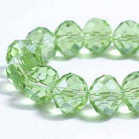 Бусини Гальванічне скло, Світло-зелений, 10х7 мм, 72 шт./нитка, УТ0030945