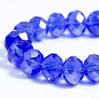 Бусини Гальванічне скло, Синій, 8х6мм, 72 шт./нитка, УТ0030884