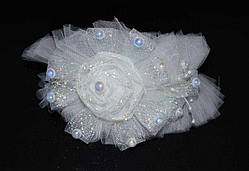 Обруч для волосся фатин великої квітки великі намистини