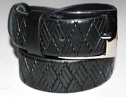 Ремінь із натуральної шкіри, дитячий, чорний, великий ромб, ширина 30 мм, ТМ "Диплом", (1 шт.)