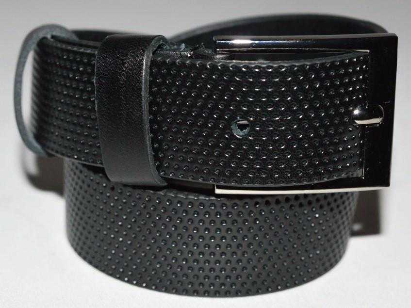 Ремінь із натуральної шкіри, дитячий, чорний, дрібна перфорація, ширина 30 мм, ТМ "Диплом", (1 шт.), фото 1