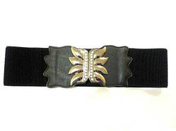 Пояс резинка пелюстка  80 мм 65-100 см застібка гачок колір чорний Уцінка