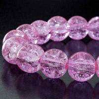 Бусини Біте Скло 8 мм рожевий яскравий 100 шт УТ0002837