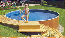 Басейн каркасний круглий Azuro 3.6 х 1.2 м Wood морозостійкий, фото 5