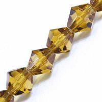 Бусини біконус, 8 мм, золотистий (42 шт.) УТ0029278