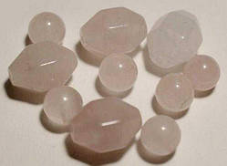 Бусини РОЗОВИЙ КВАРЦ, гранні, мікс 8х12 мм, 7 мм (46 шт.) 5_30_3а1
